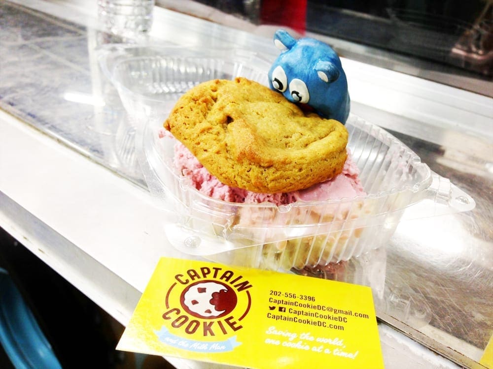 Black Cherry Ice Cream Sandwich $2 @ Captain Cookie Food Truck