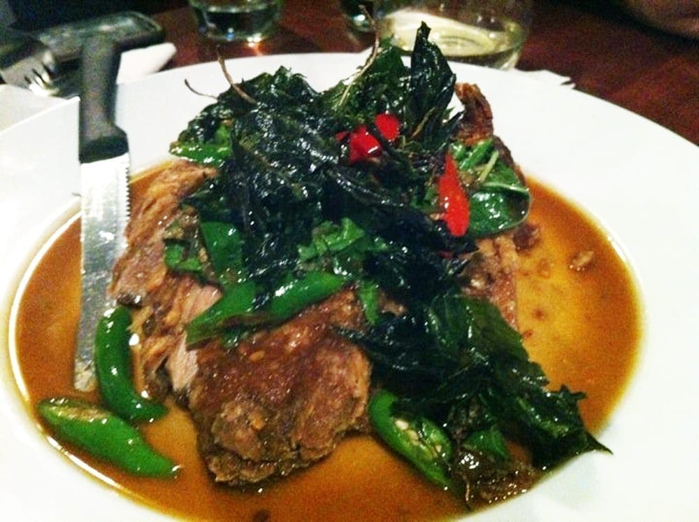 Crispy Duck with Basil from Sabai Sabai Simply Thai
