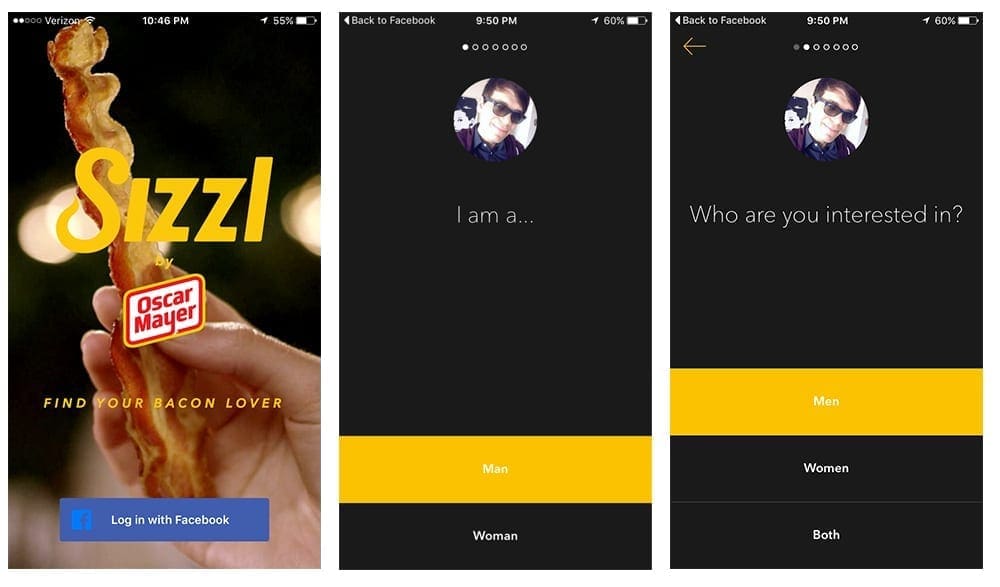 Looking for Bacon Soulmate with Bacon Dating App Sizzl from Oscar Mayer