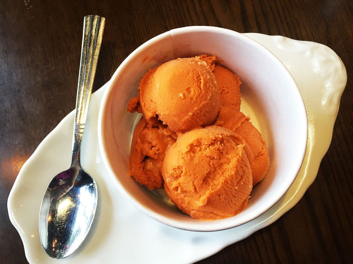 Homemade Thai Tea Ice Cream @ Charm Thai in Down Town Silver Spring, Maryland