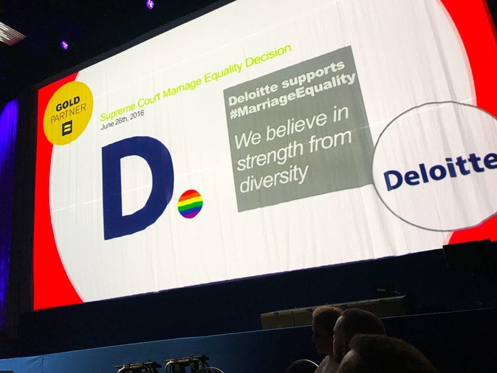 Sponsor Deloitte from HRC National Dinner 2018