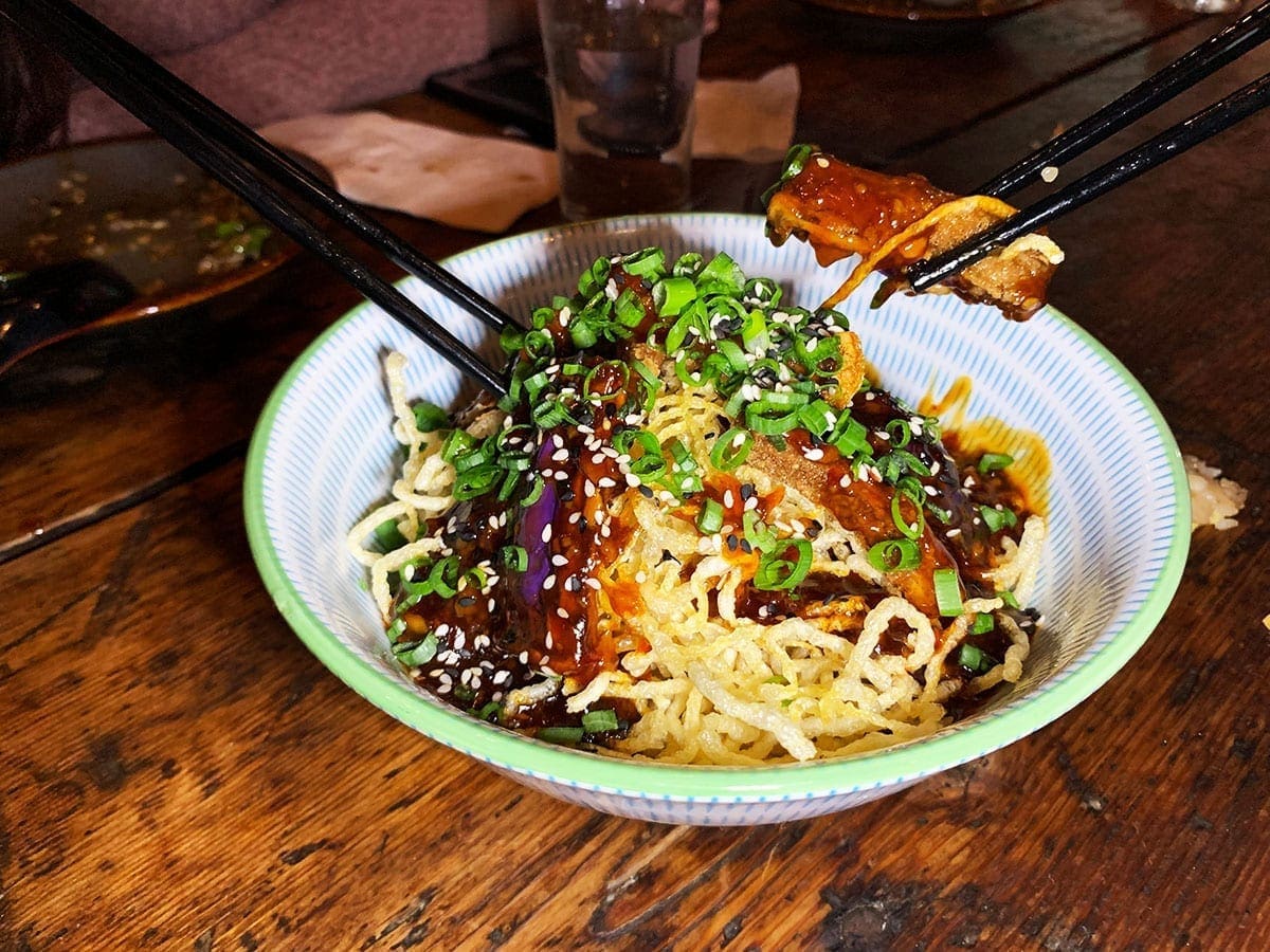 Sweet and Sour Eggplant from Tiger Fork in Shaw Washington DC
