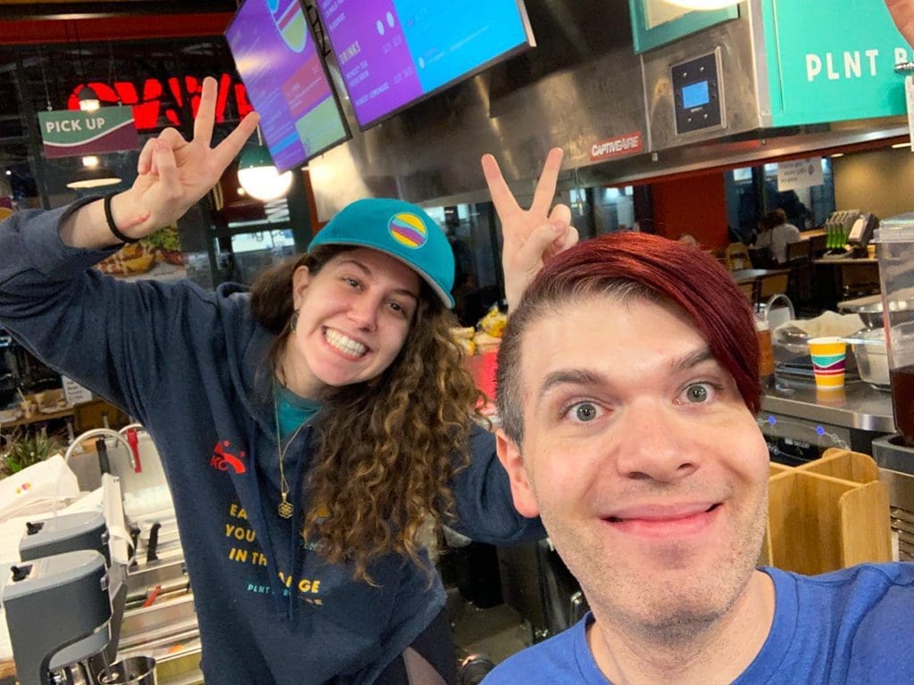 Silly with PLNT Burger Staff in Downtown Silver Spring Maryland
