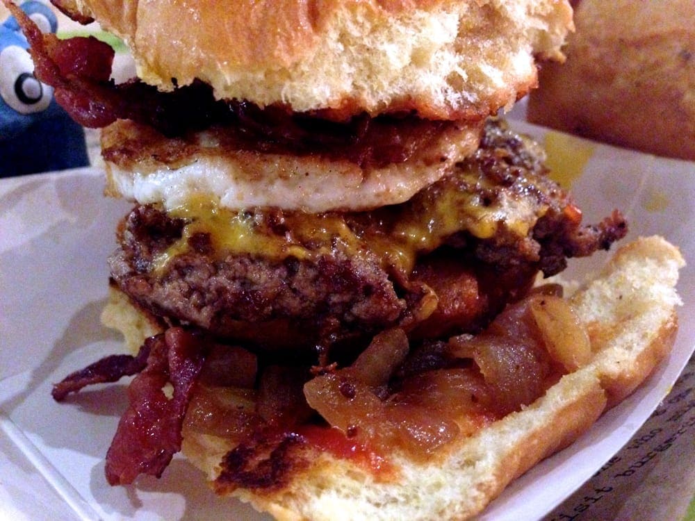 Breakfast All Day Burger $8 @ BurgerFi in Down Town Silver Spring, Maryland