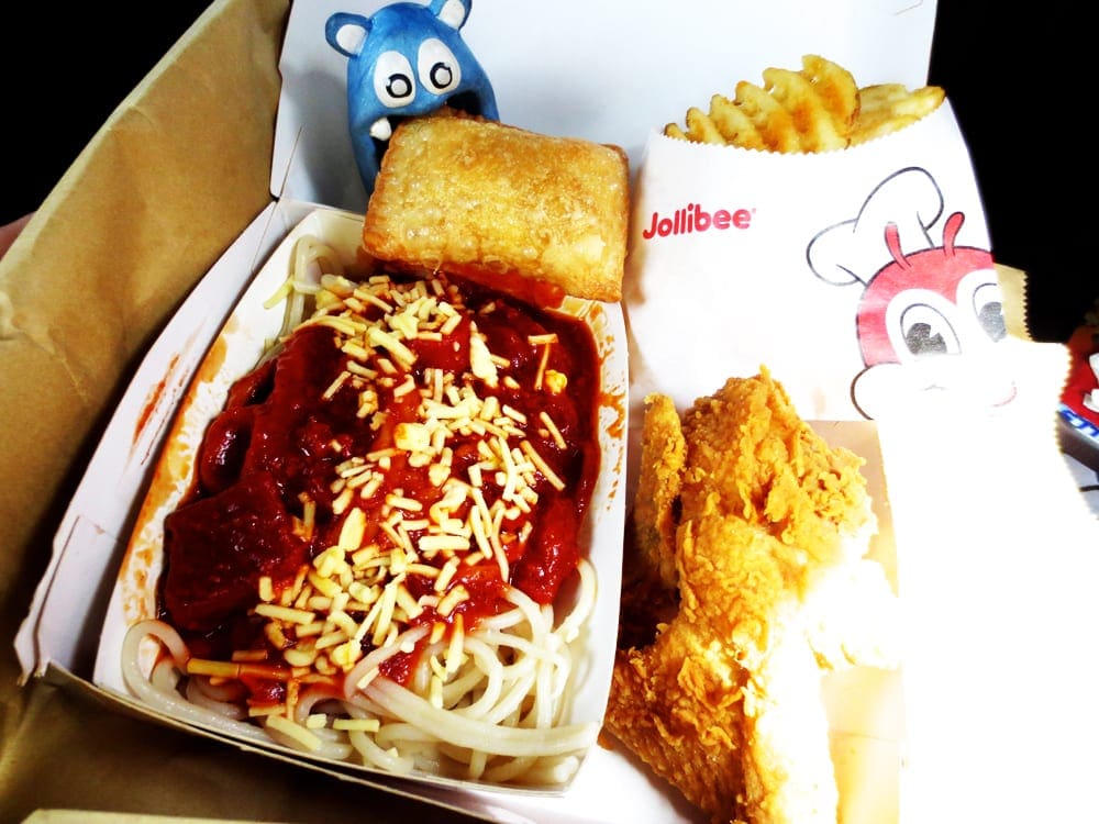 Chickenjoy w/ Spaghetti from Jollibee Philippines