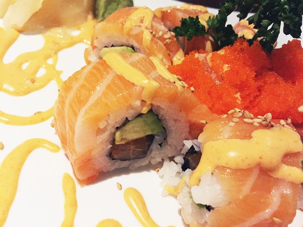 Orange Blossom Sushi Roll $13 @ Cho Oishi Los Angeles California