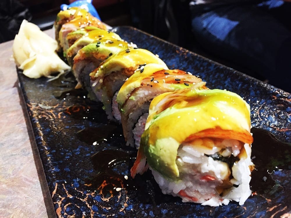 Super Dragon Sushi Roll $14 @ Sushi Plus in Redwood City California
