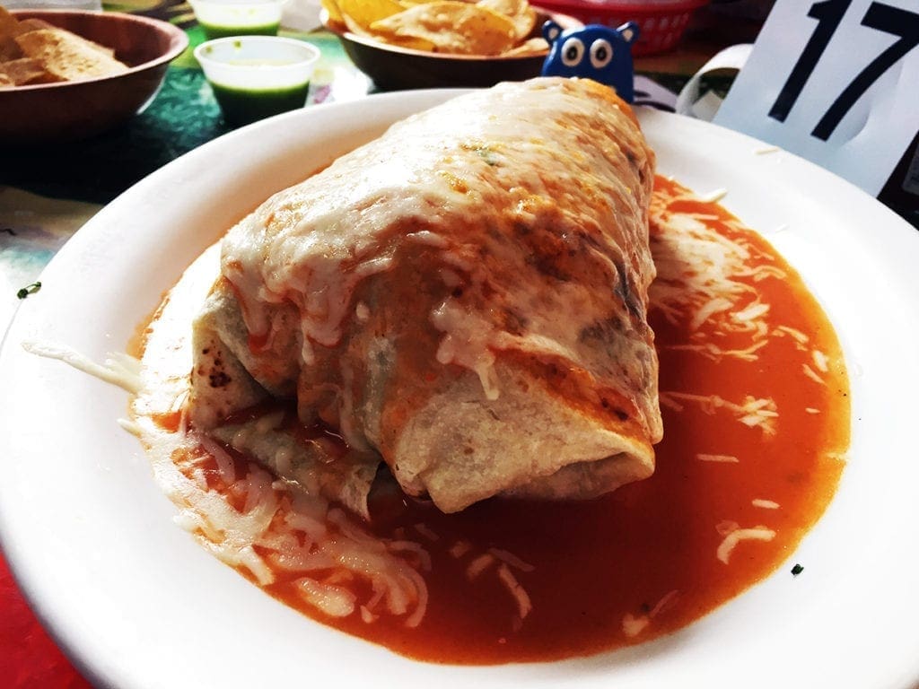 Wet Chicken Burrito @ Taqueria El Metate in Redwood City California