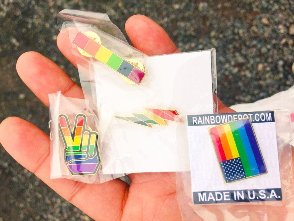 Fun Gay Pins at NOVA Gay Pride (picture by @DCHomos)