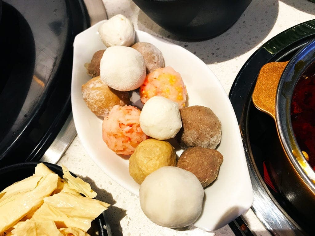 Tasty Seafood and Meat Balls from Hot Pot Hero in Rockville Maryland