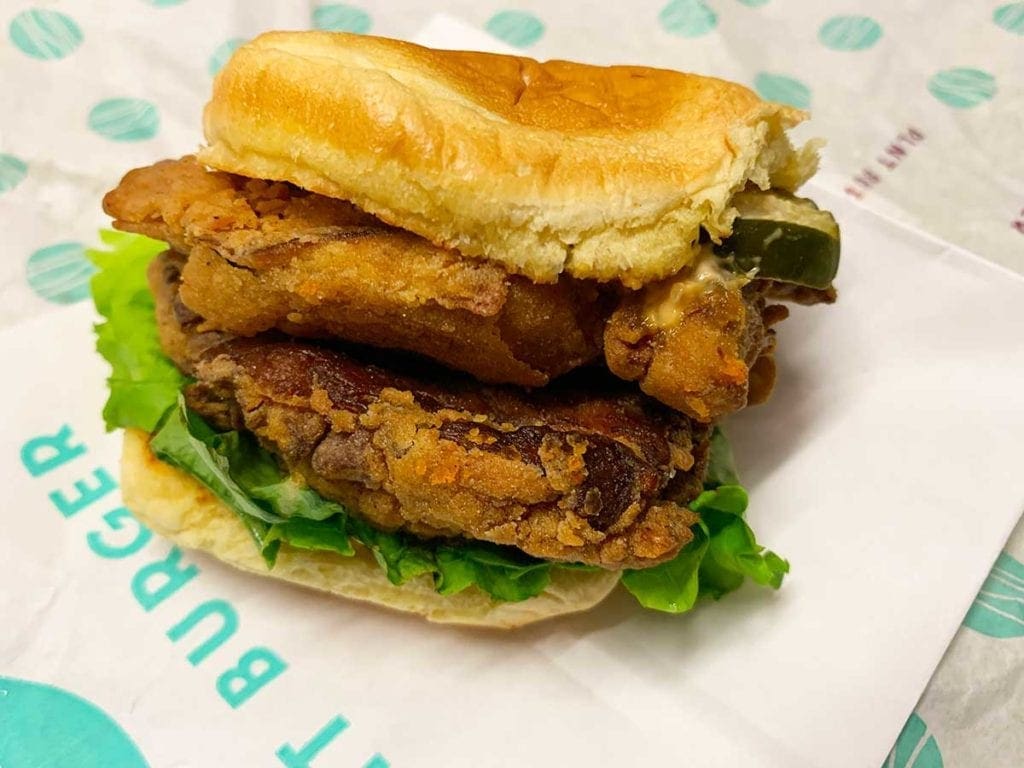 Double Patty Fried Chicken Sandwich from PLNT Burger in Downtown Silver Spring Maryland