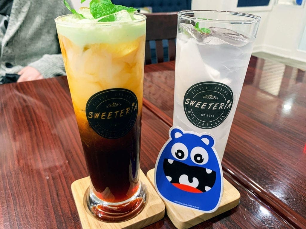 Thai Tea Pandan Float at Sweeteria, Downtown Silver Spring Maryland